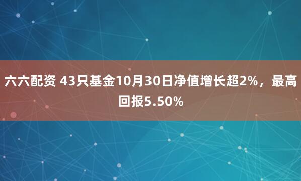 六六配资 43只基金10月30日净值增长超2%,最高回报5.50%